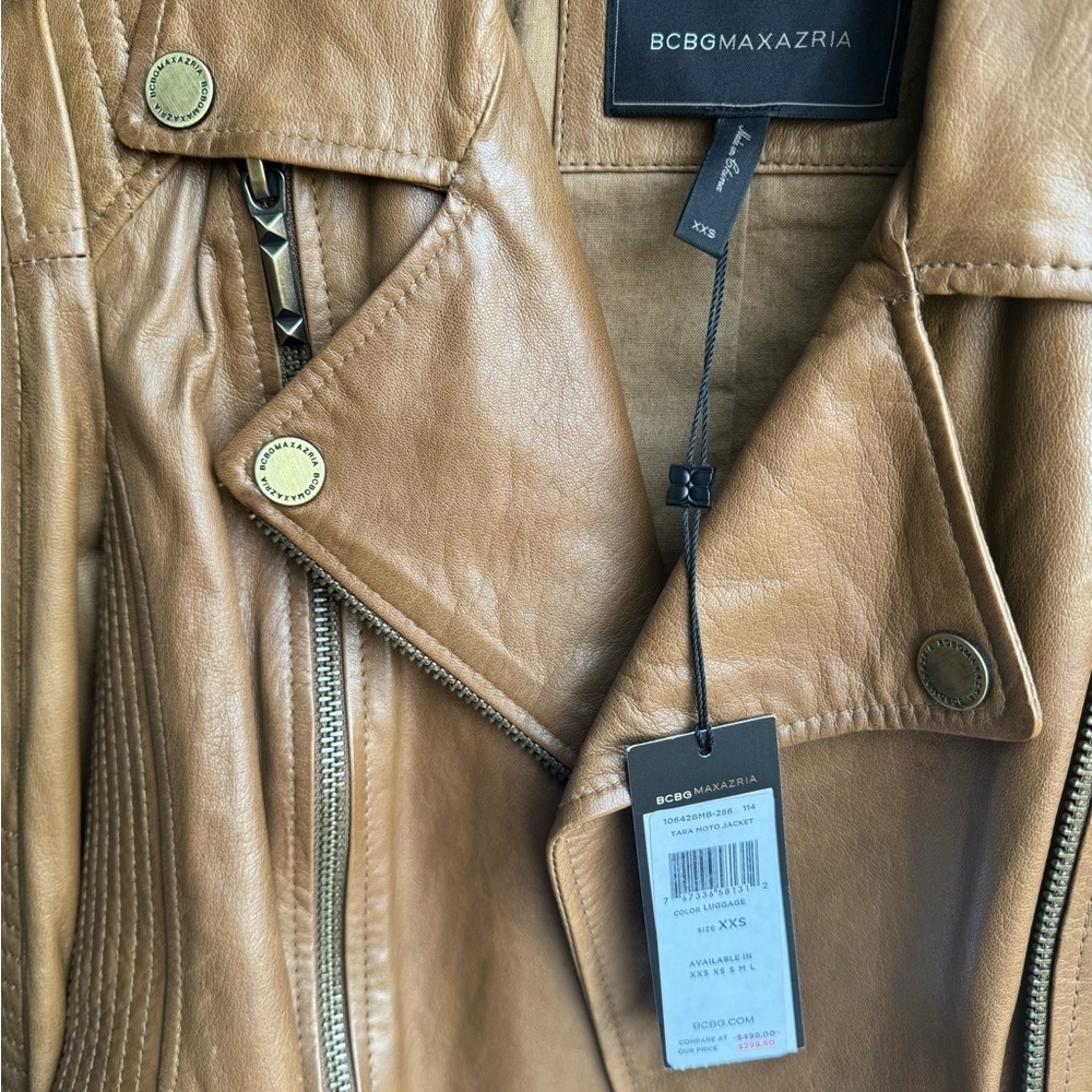 NWT Bcbg MaxAzria motorcycle Leather Jacket - Picture 5 of 14